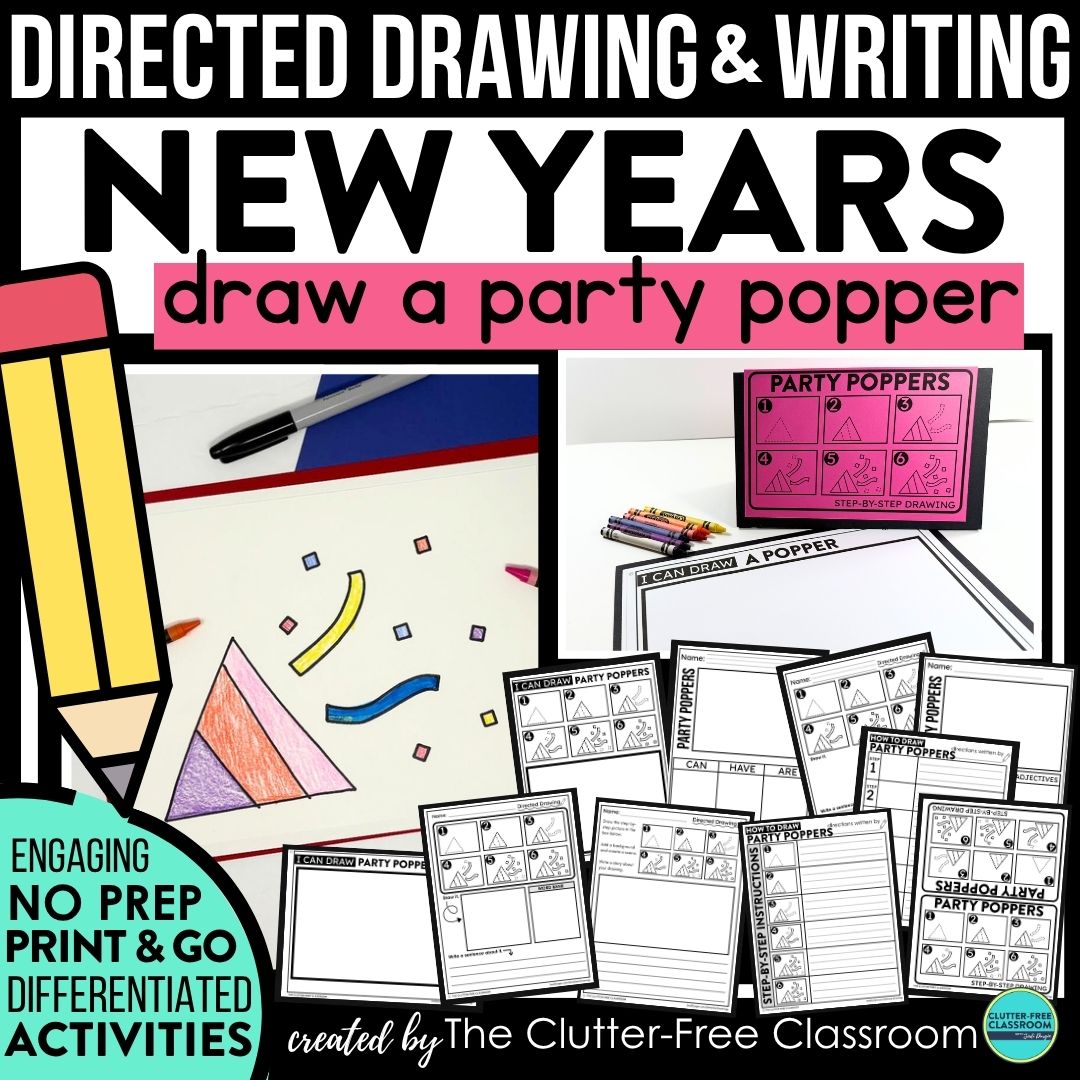 New Year's directed drawing activities