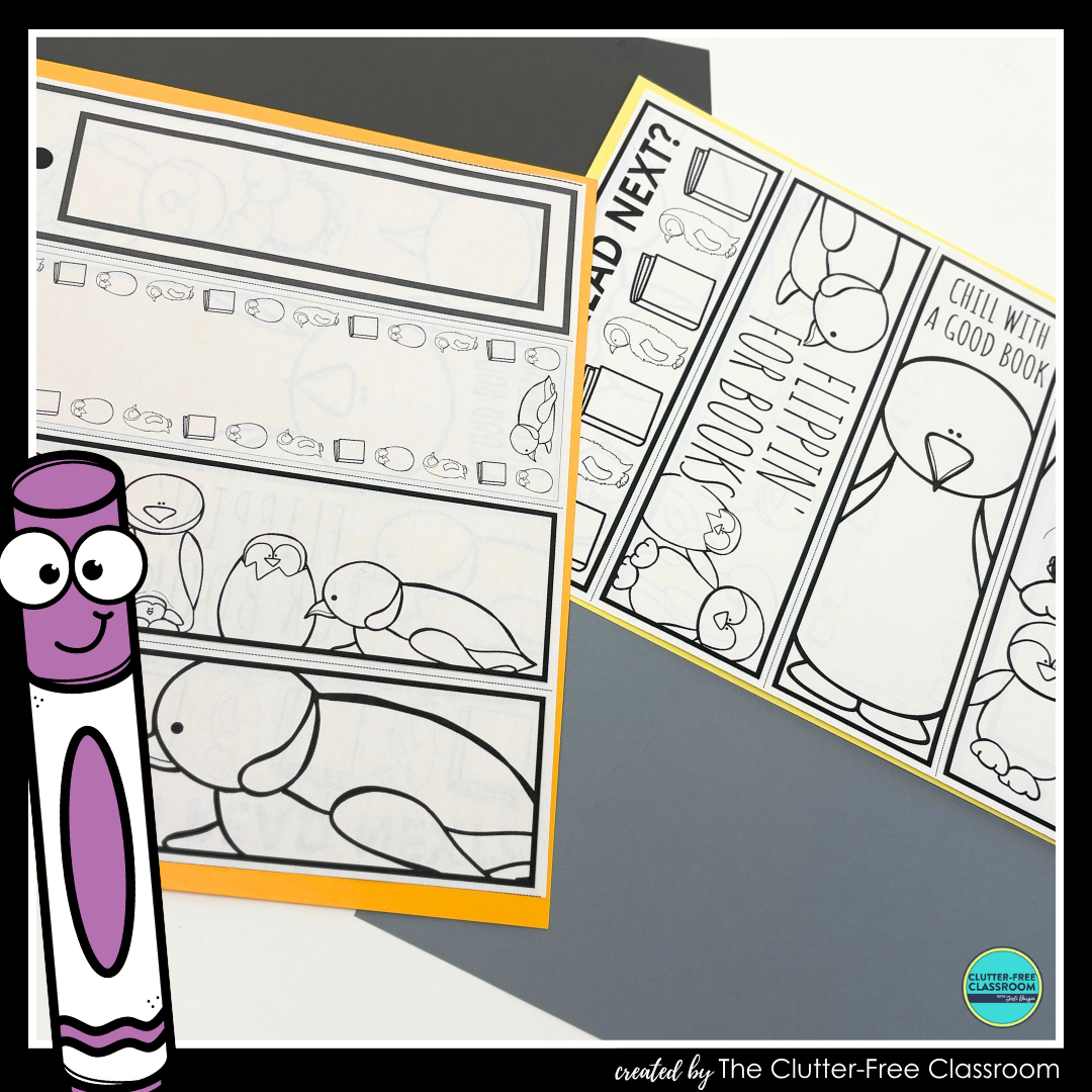 printable penguin bookmarks