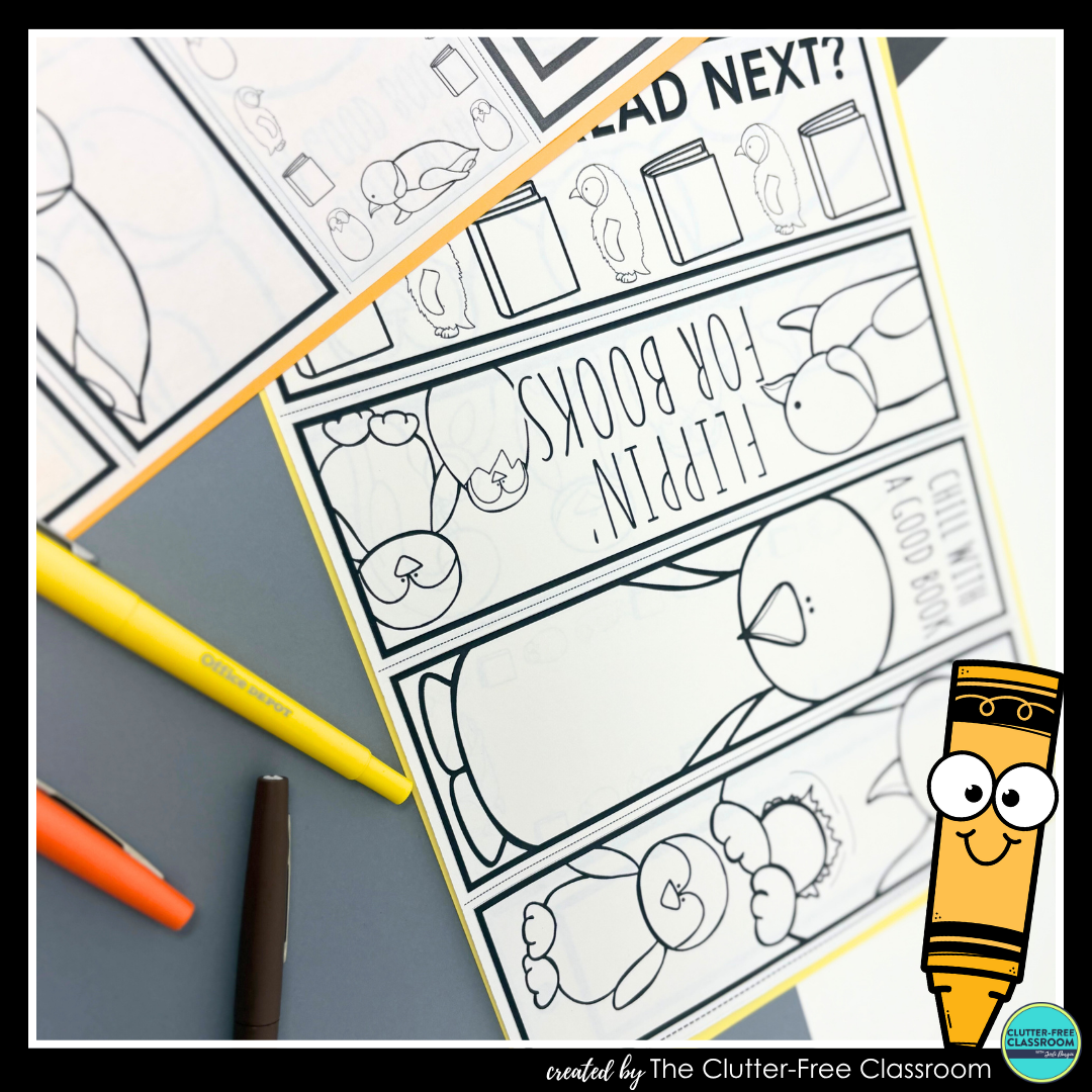 printable penguin bookmarks