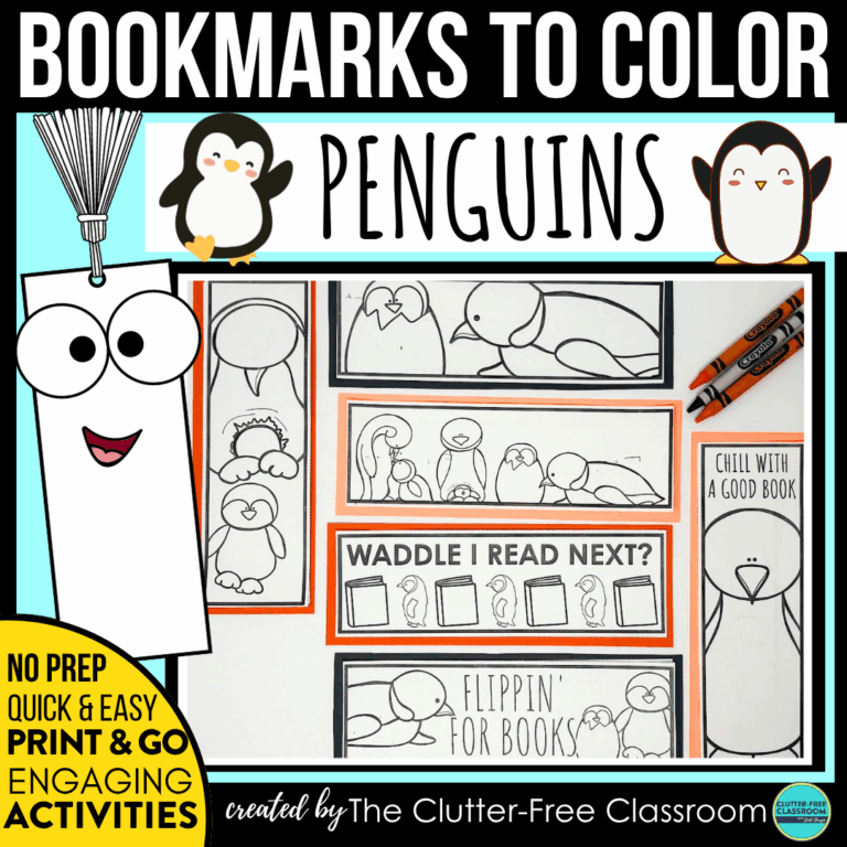 printable penguin bookmarks