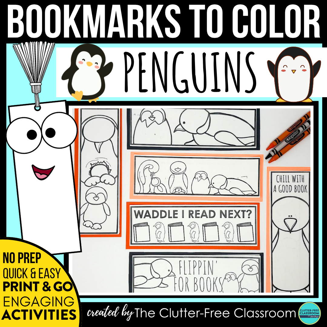 printable penguin bookmarks