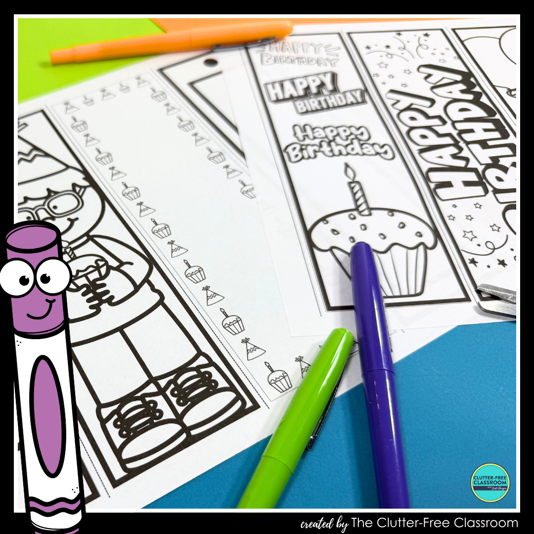 printable birthday bookmarks