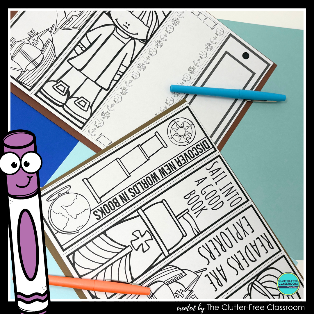 printable Columbus Day bookmarks
