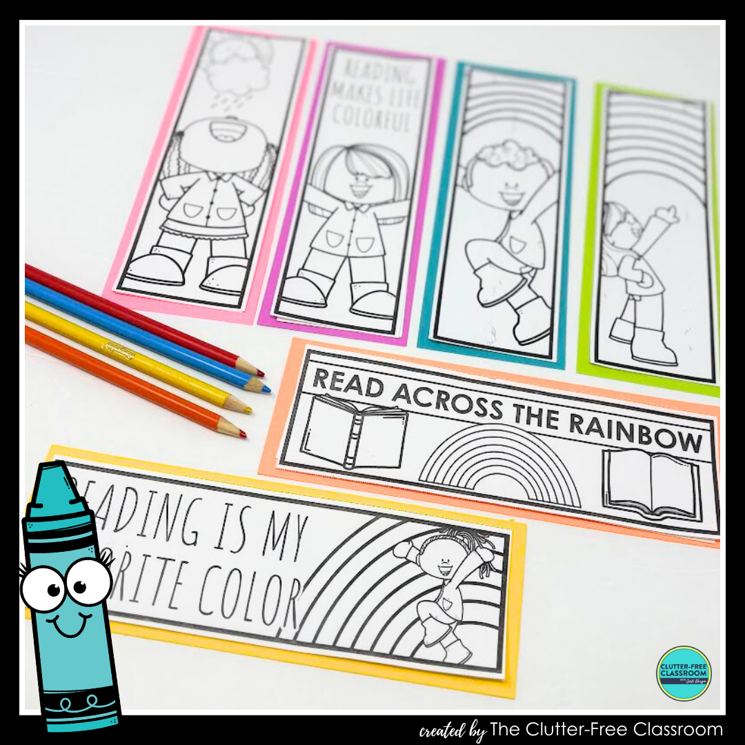printable rainbow bookmarks