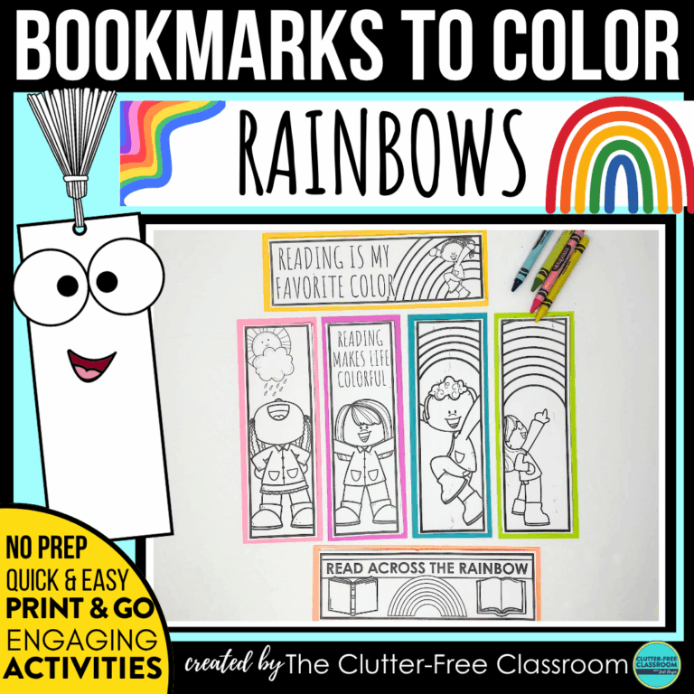 printable rainbow bookmarks