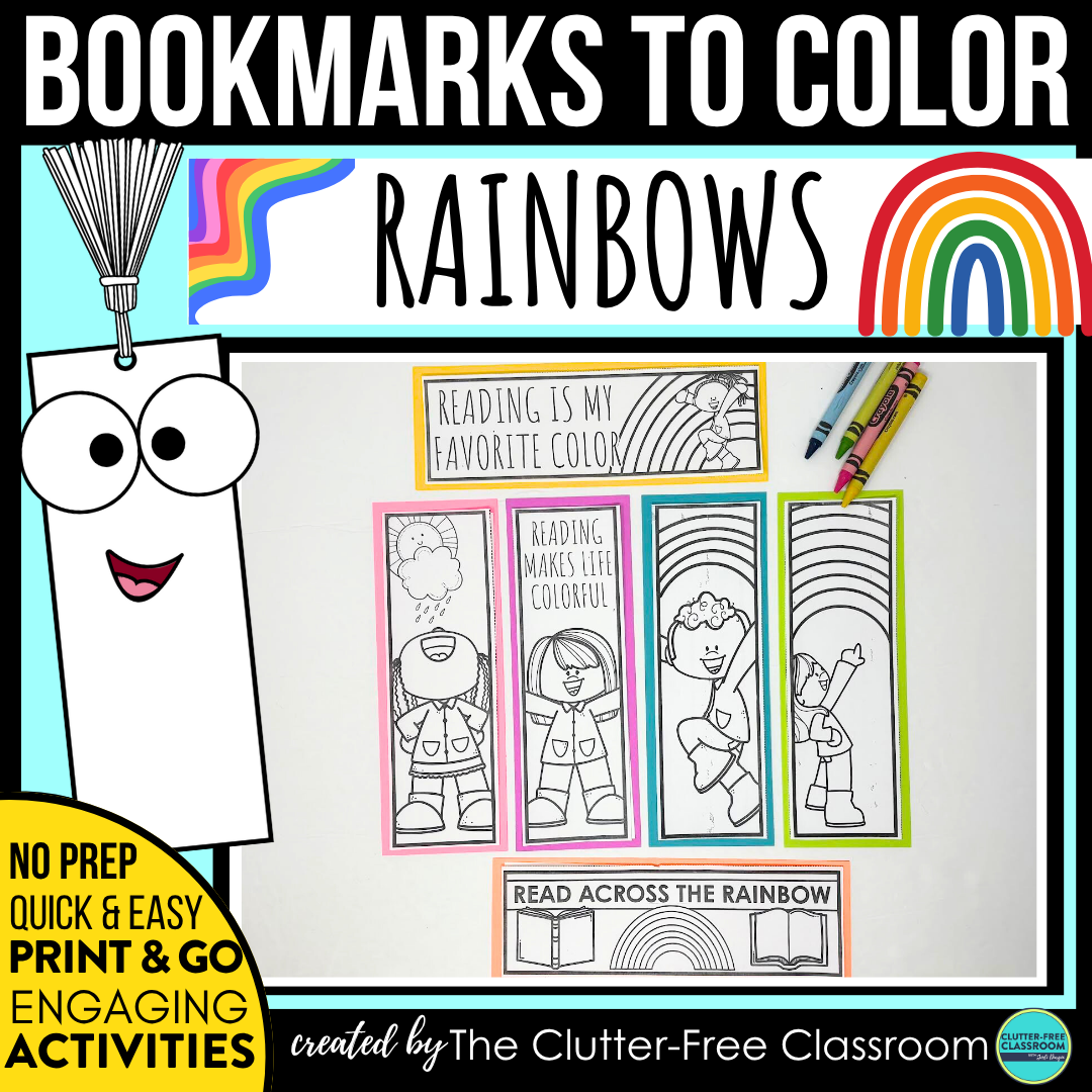 printable rainbow bookmarks
