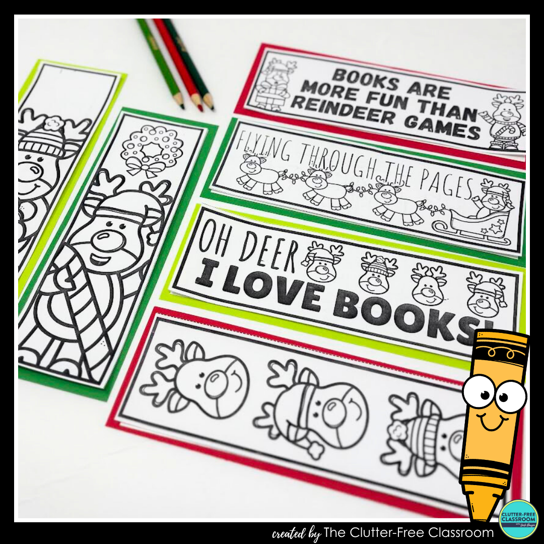 printable reindeer bookmarks