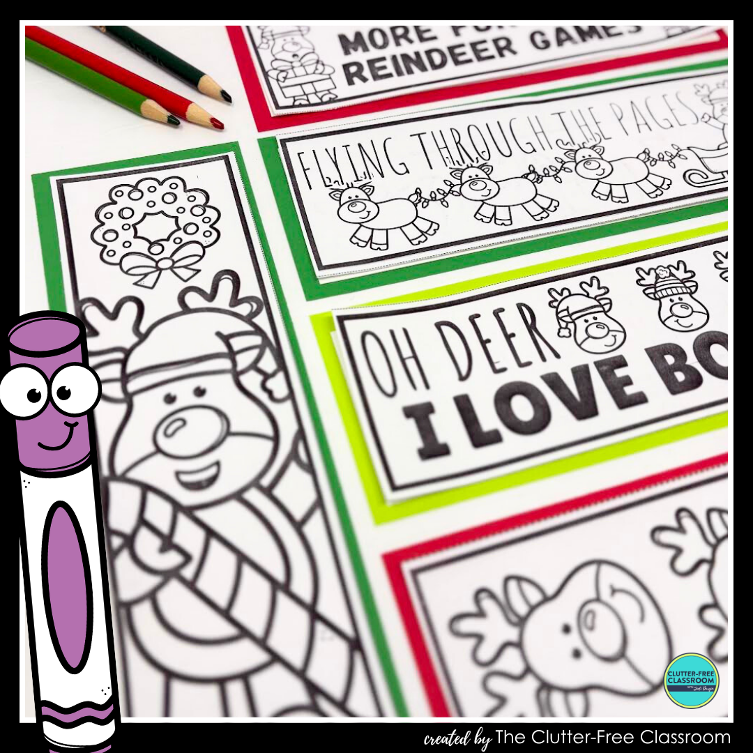 printable reindeer bookmarks