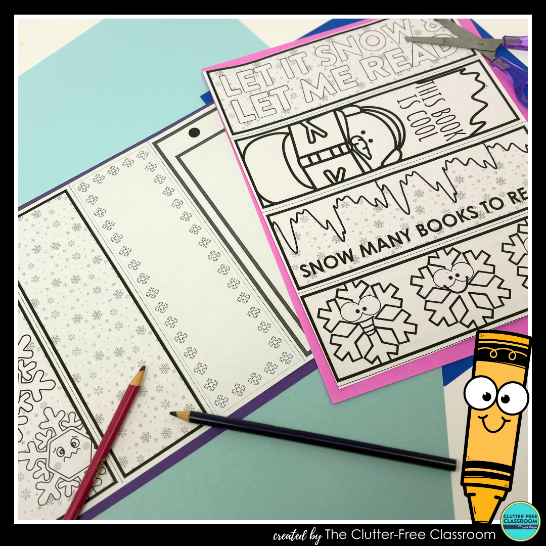 printable snow bookmarks