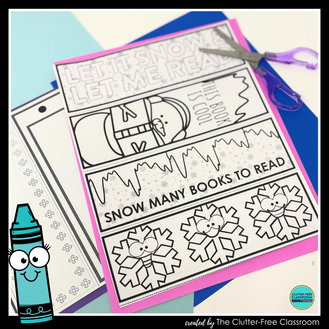 printable snow bookmarks