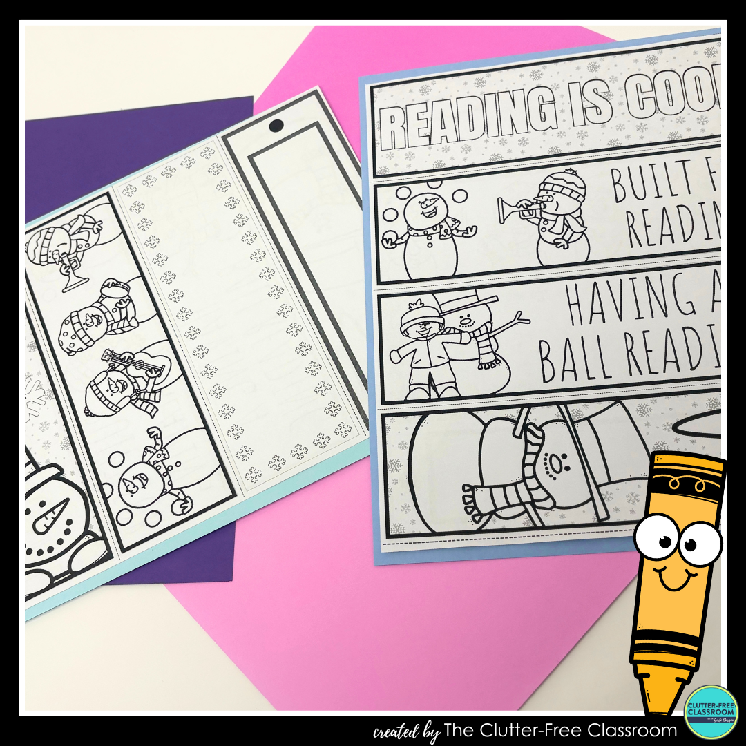 printable snowmen bookmarks