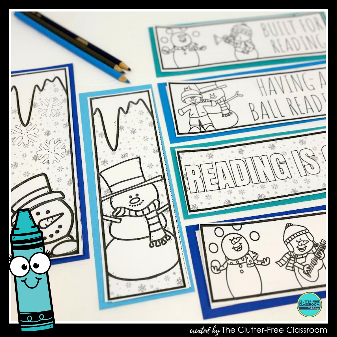 printable snowmen bookmarks