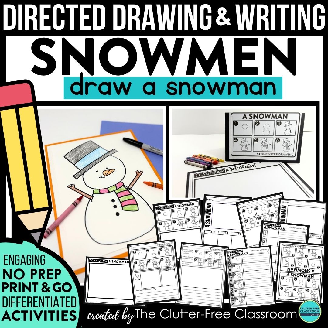 snowman directed drawing activities