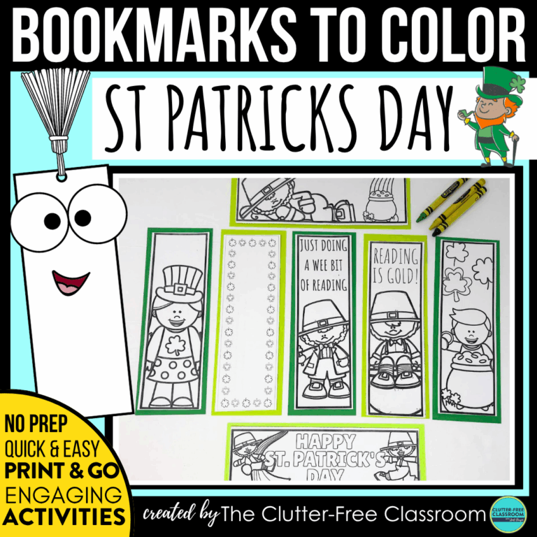 printable St. Patrick's Day bookmarks