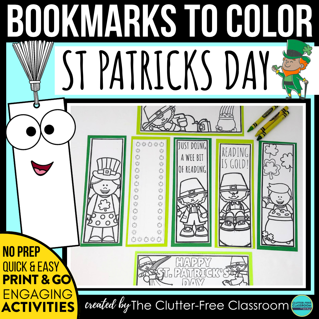 printable St. Patrick's Day bookmarks
