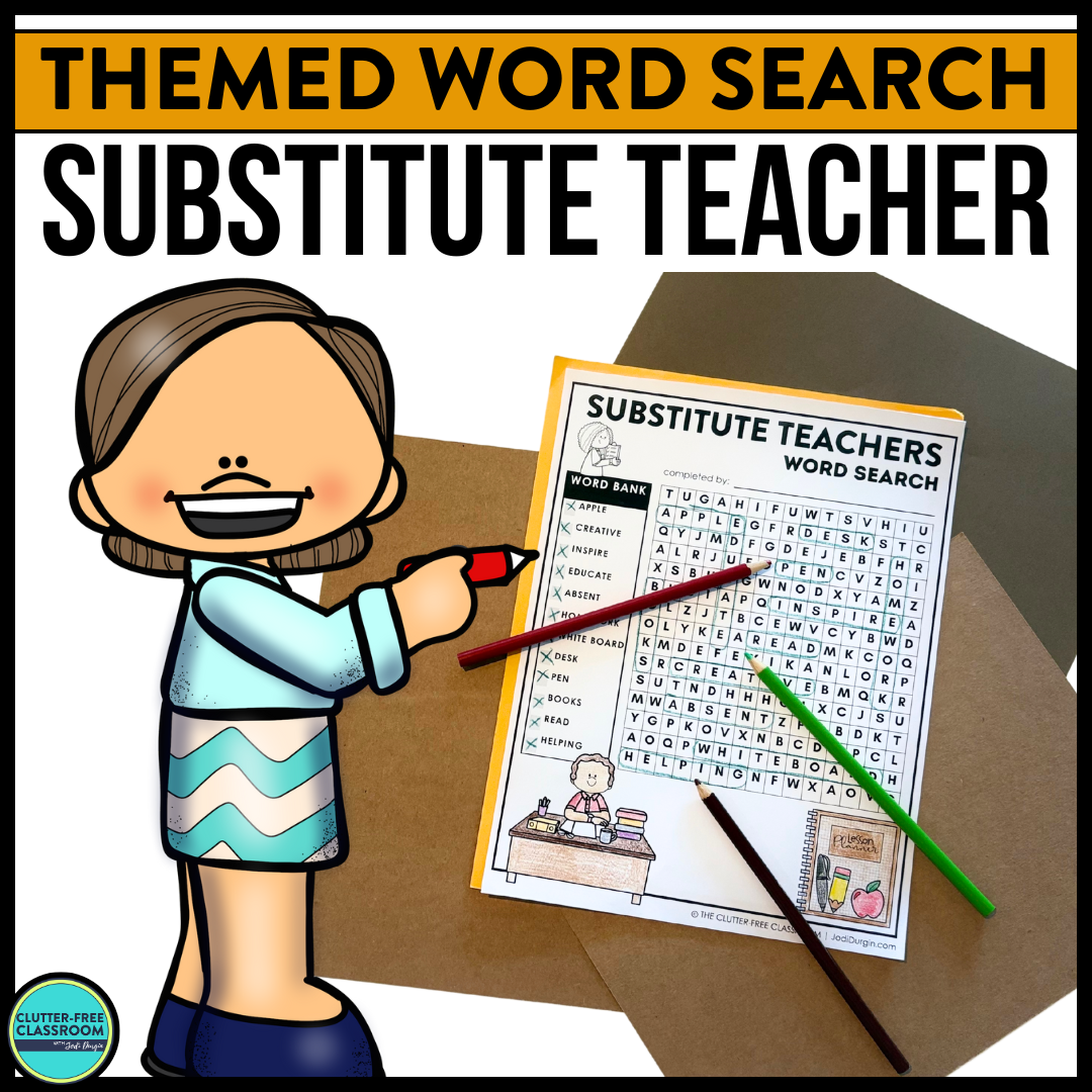 substitute teacher word search