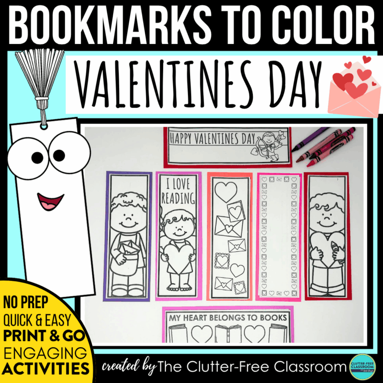 printable Valentine's Day bookmarks