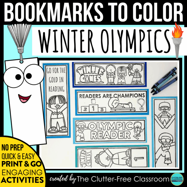 printable Winter Olympics bookmarks