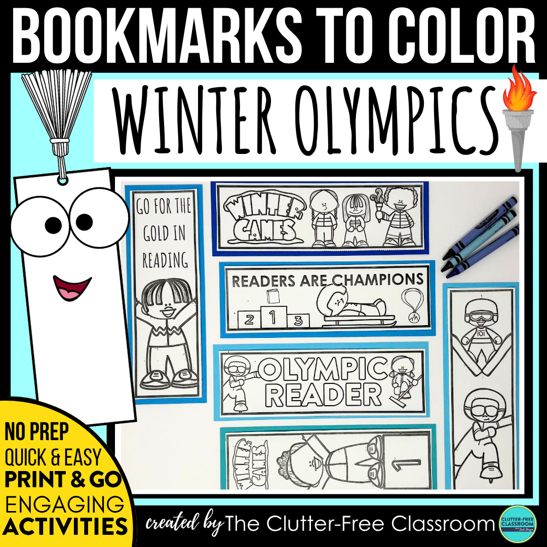 printable Winter Olympics bookmarks