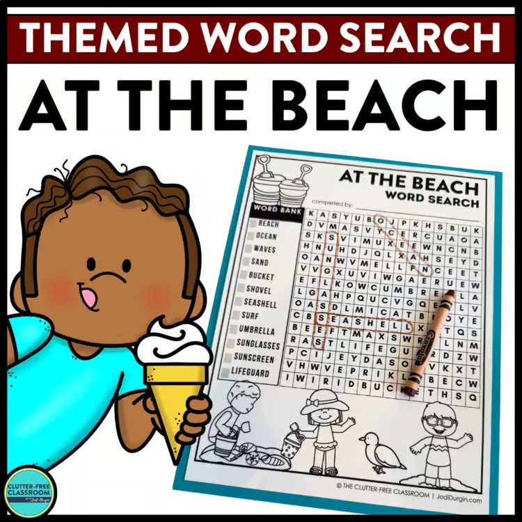 beach word search