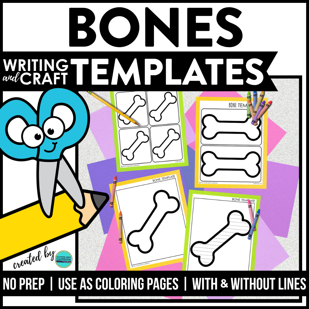 bones writing and craft templates