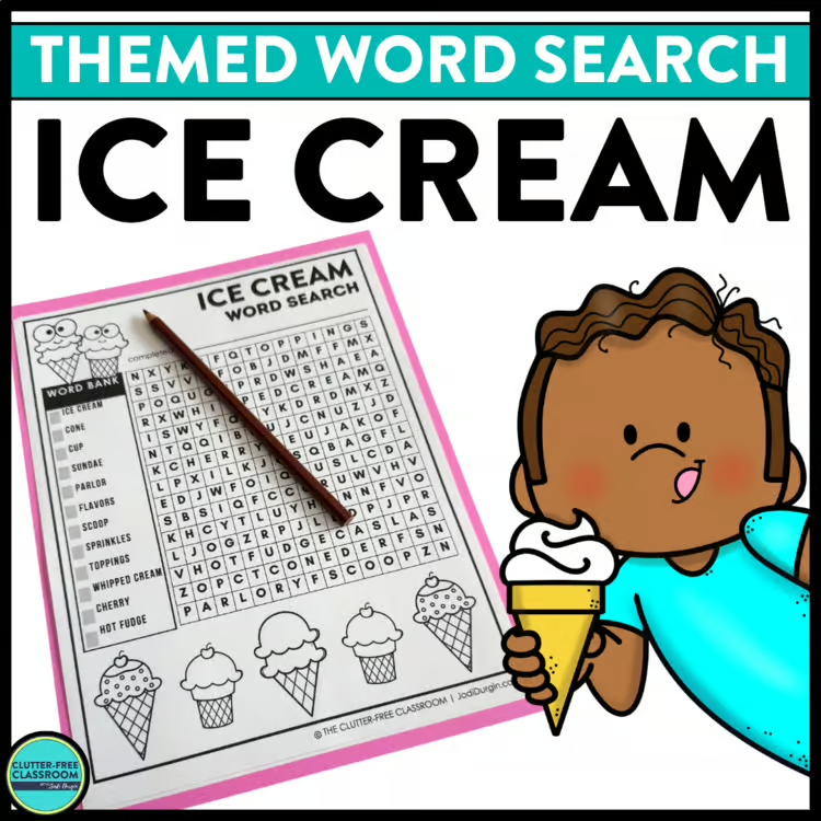ice cream word search