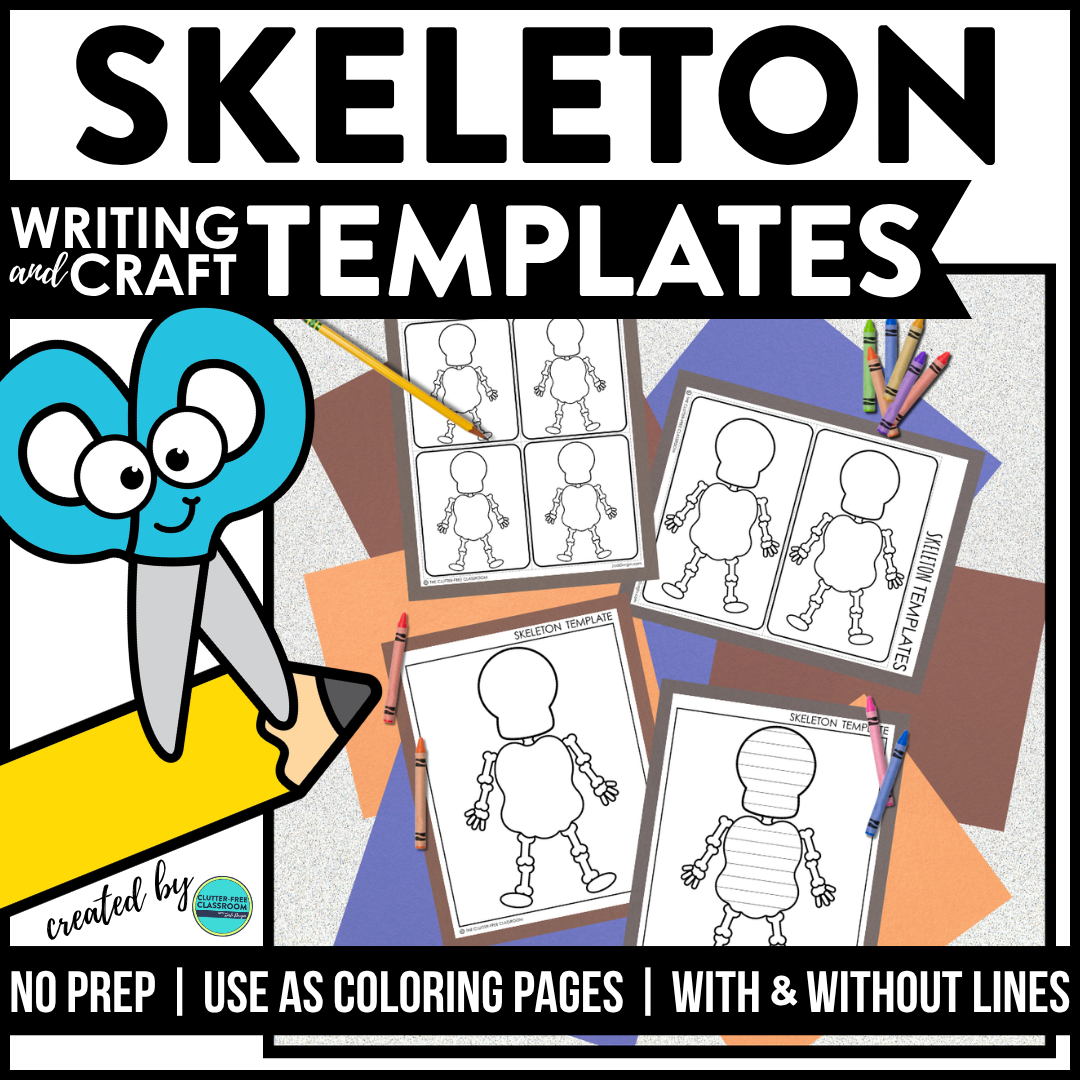 skeleton writing and craft templates