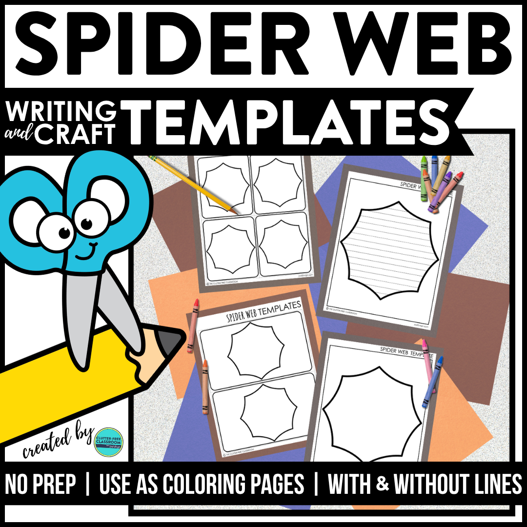 spider web writing and craft templates