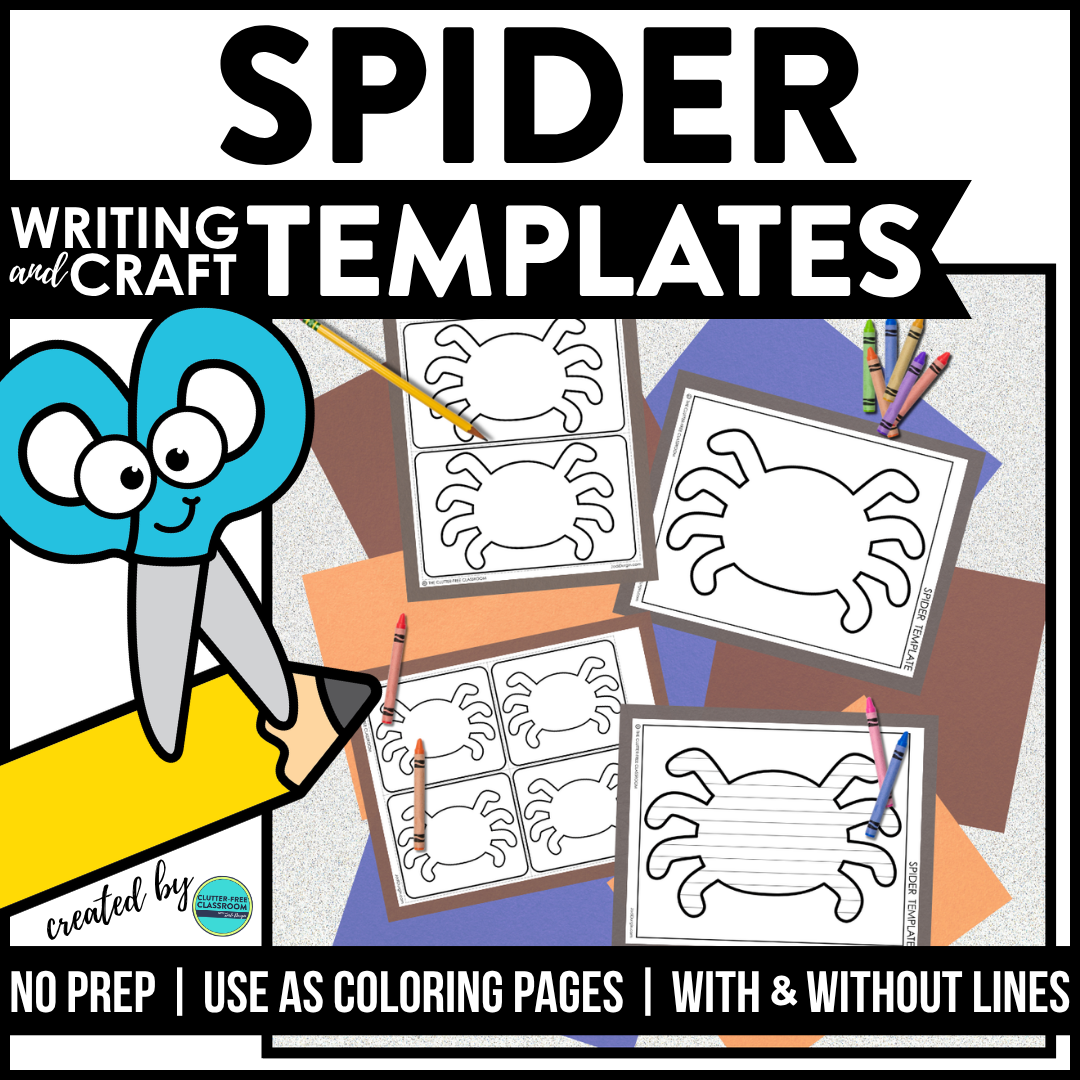 spider writing and craft templates