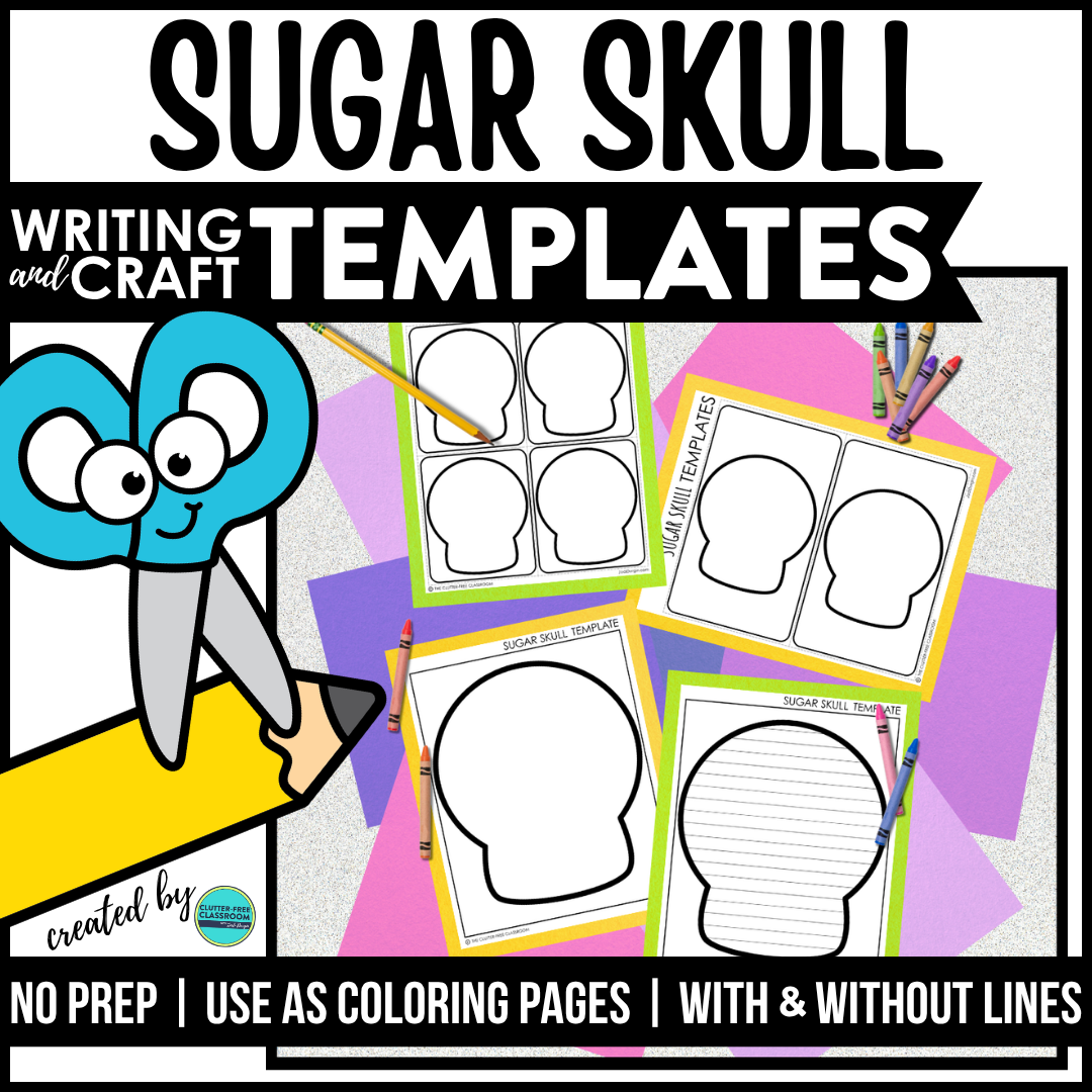 sugar skull writing and craft templates