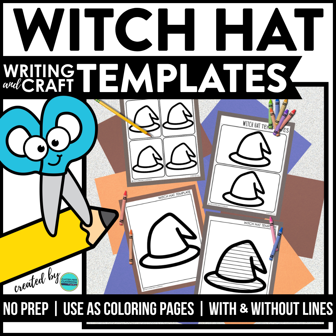 witch hat writing and craft templates