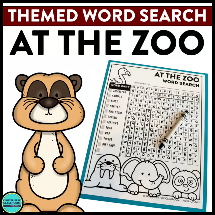 zoo word search