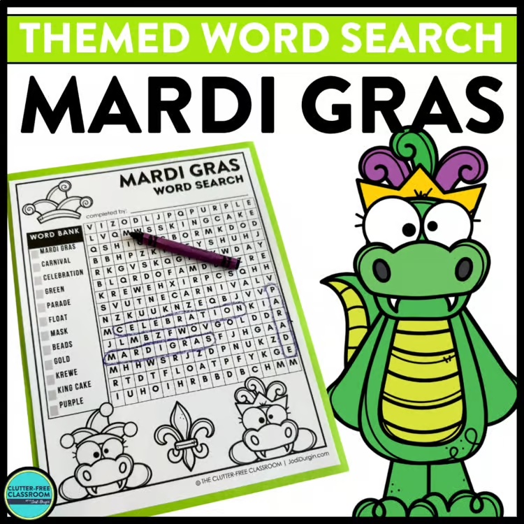 Mardi Gras word search