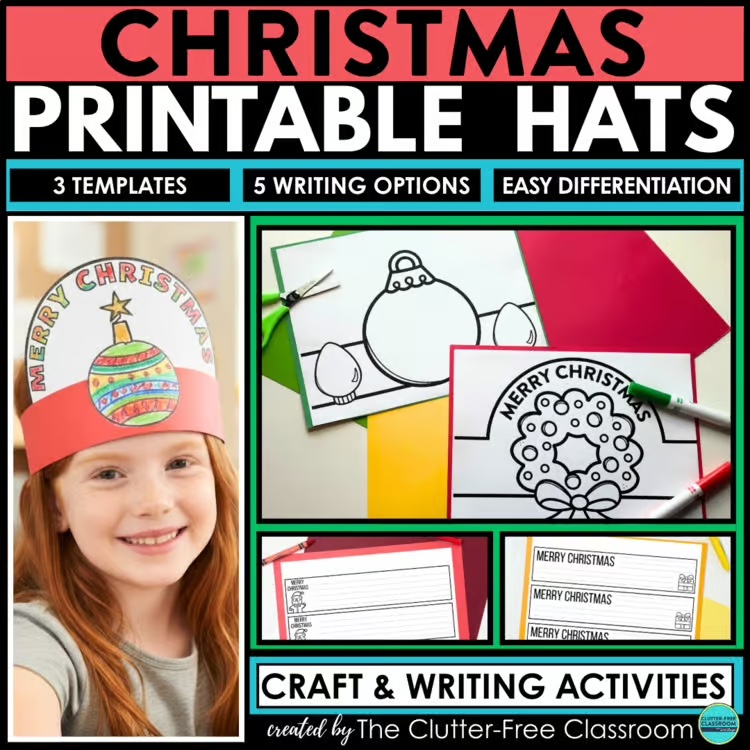 printable Christmas hats