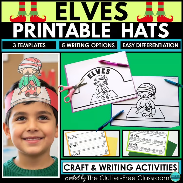 printable elf hats