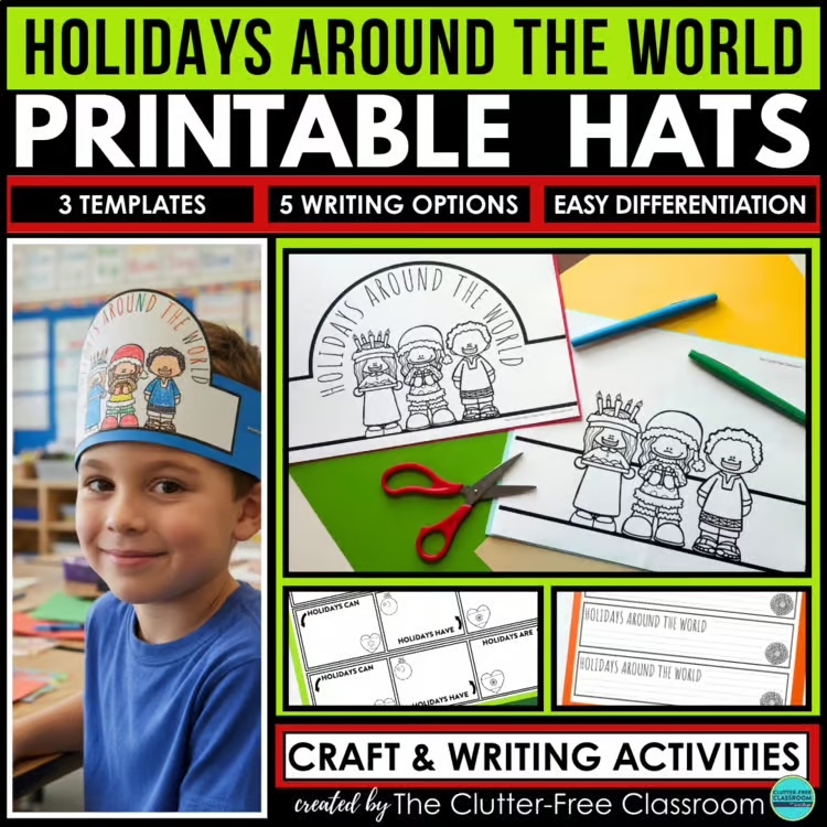 printable holidays around the world hats