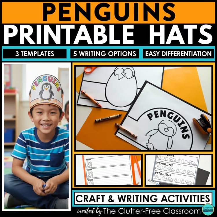 printable penguin hats