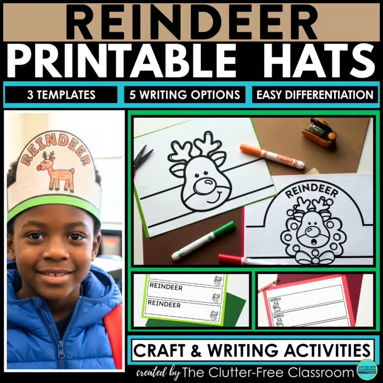 printable reindeer hats
