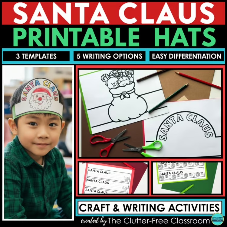 printable Santa Claus hats