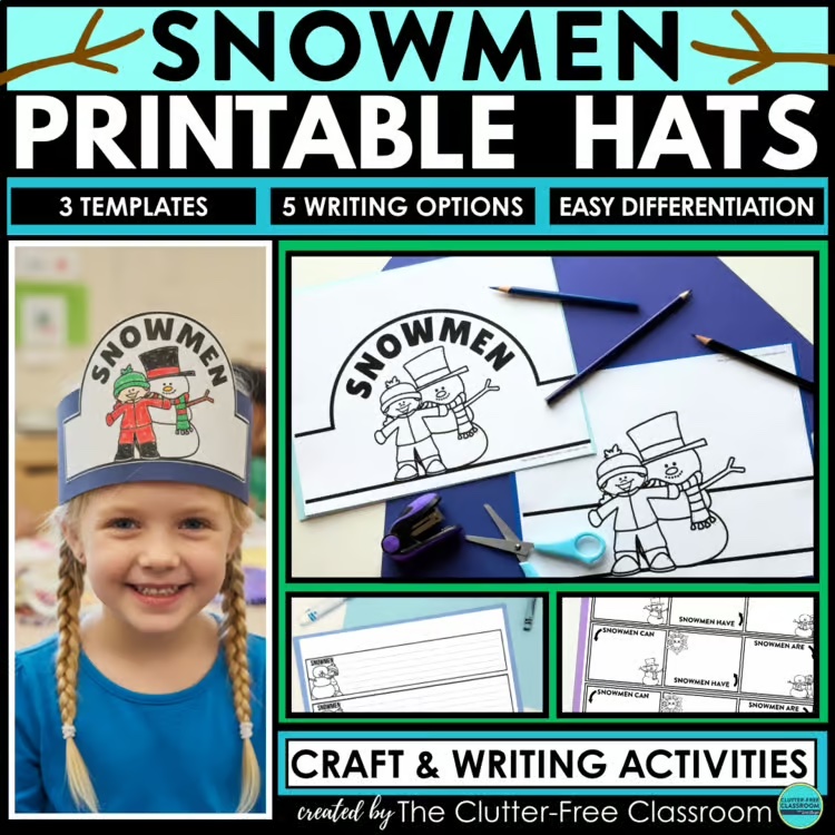 printable snowman hats