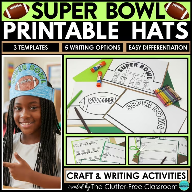 printable super bowl hats