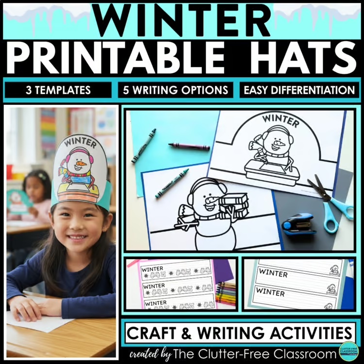 printable winter hats