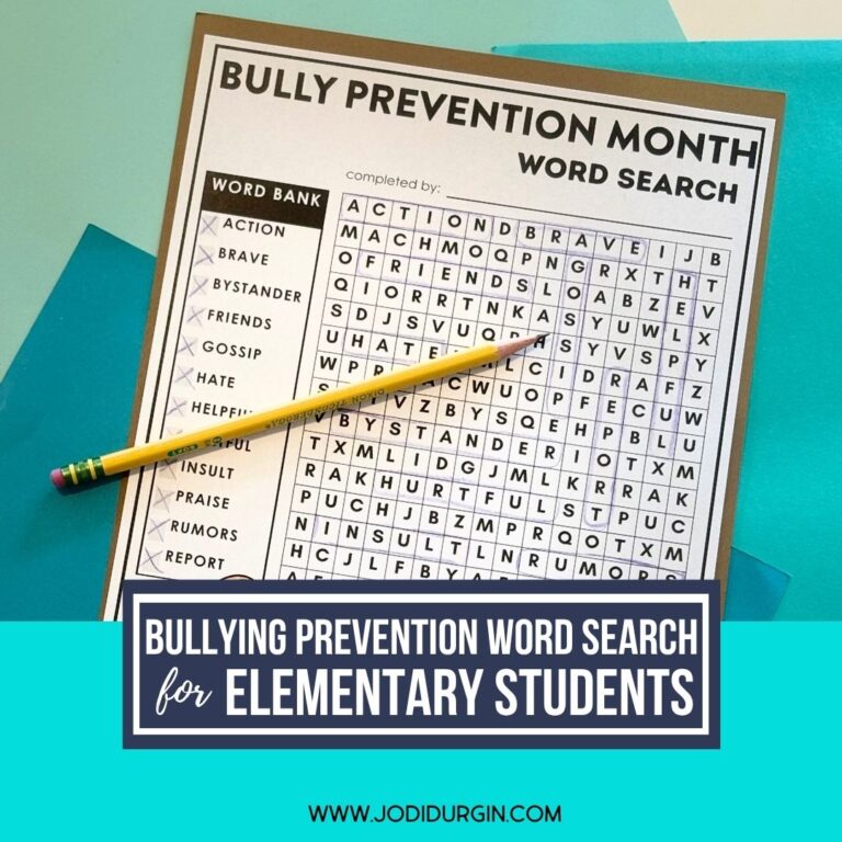 Bullying Prevention Month word search