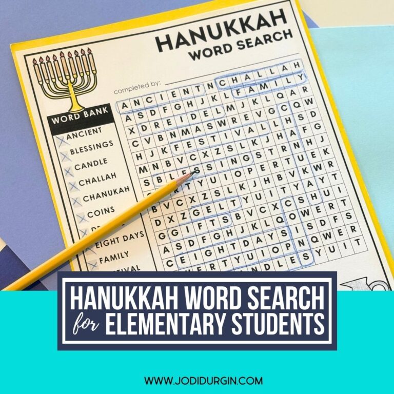 Hanukkah word search