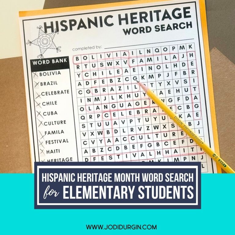 Hispanic Heritage Month word search