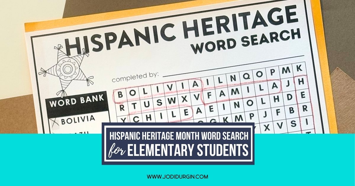 Hispanic Heritage Month word search