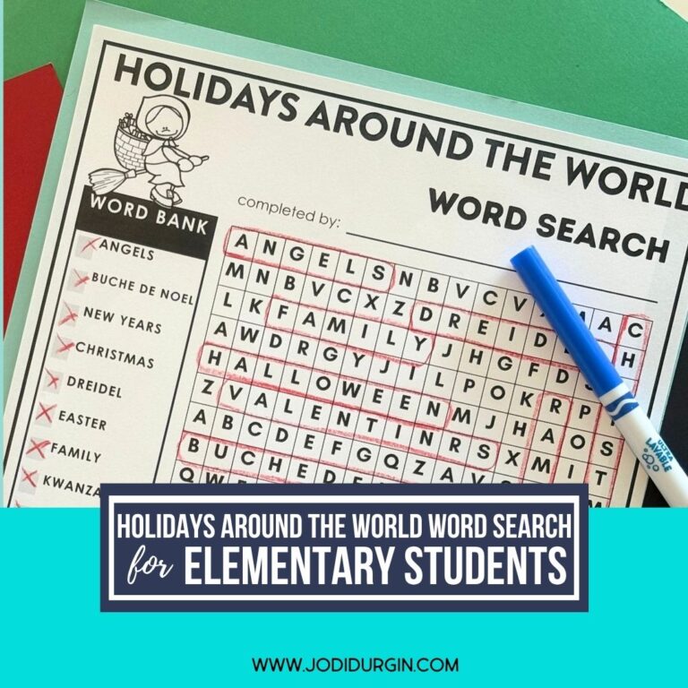 holidays around the world word search