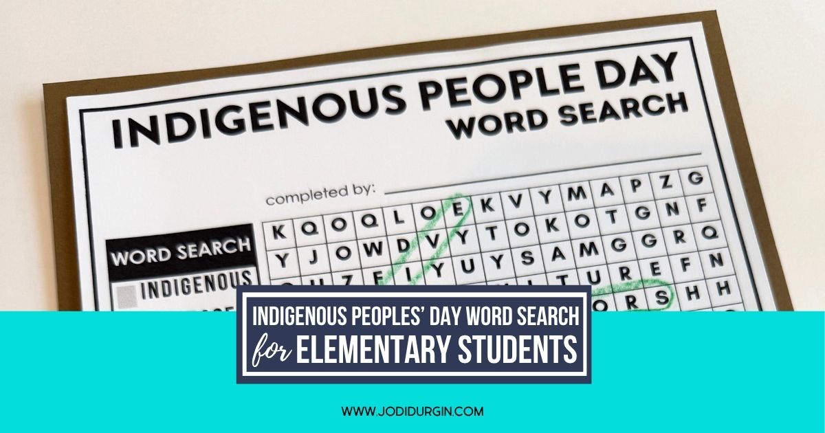 Indigenous Peoples' Day word search