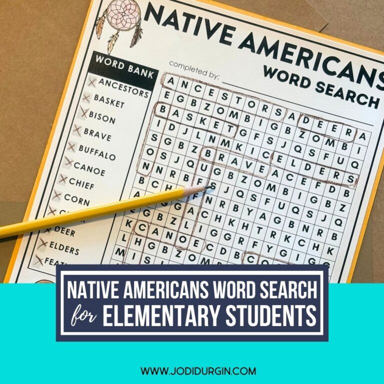Native Americans word search