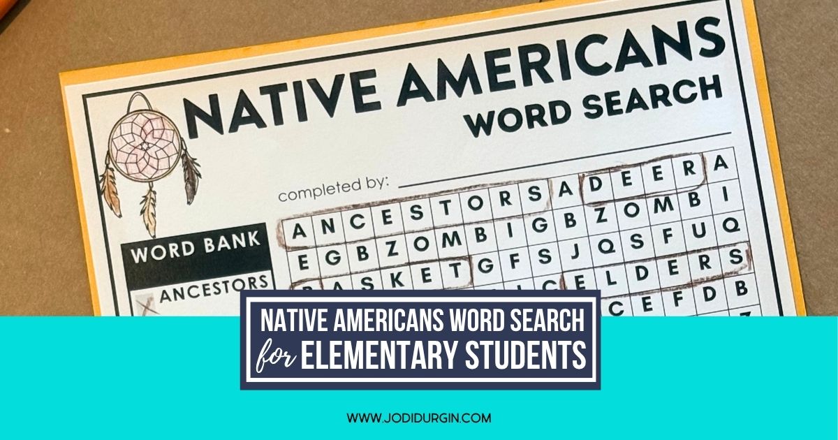 Native Americans word search